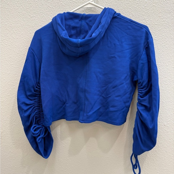 Maison Cinqcent Hoodie Women's Size XS Royal Blue Full Zip Cropped yoga - Picture 2 of 6